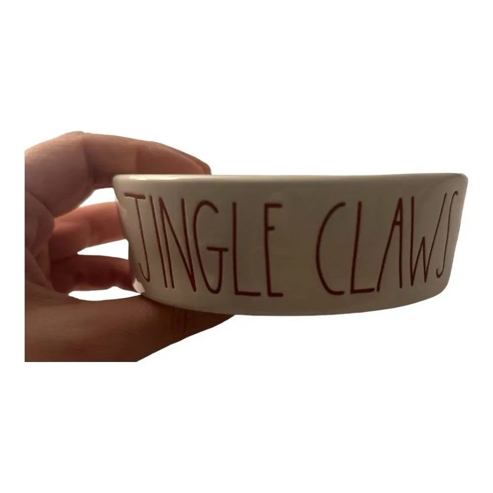 Rae Dunn Jingle Claws Pet Bowl Holiday‎ Dog Cat Dish Christmas Decor